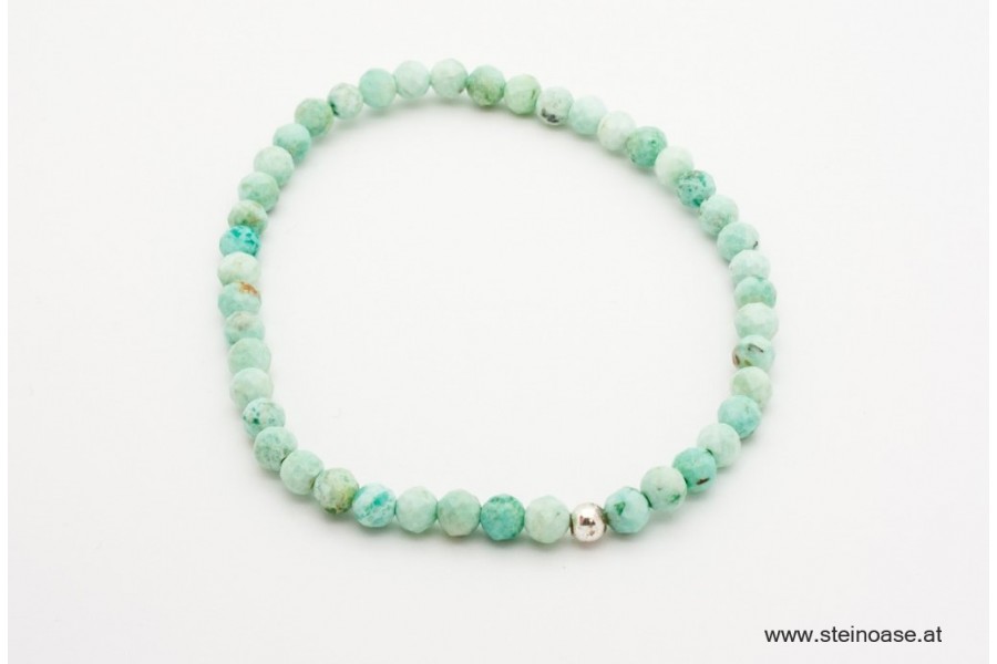 Armband Türkis hell, 4mm facettiert